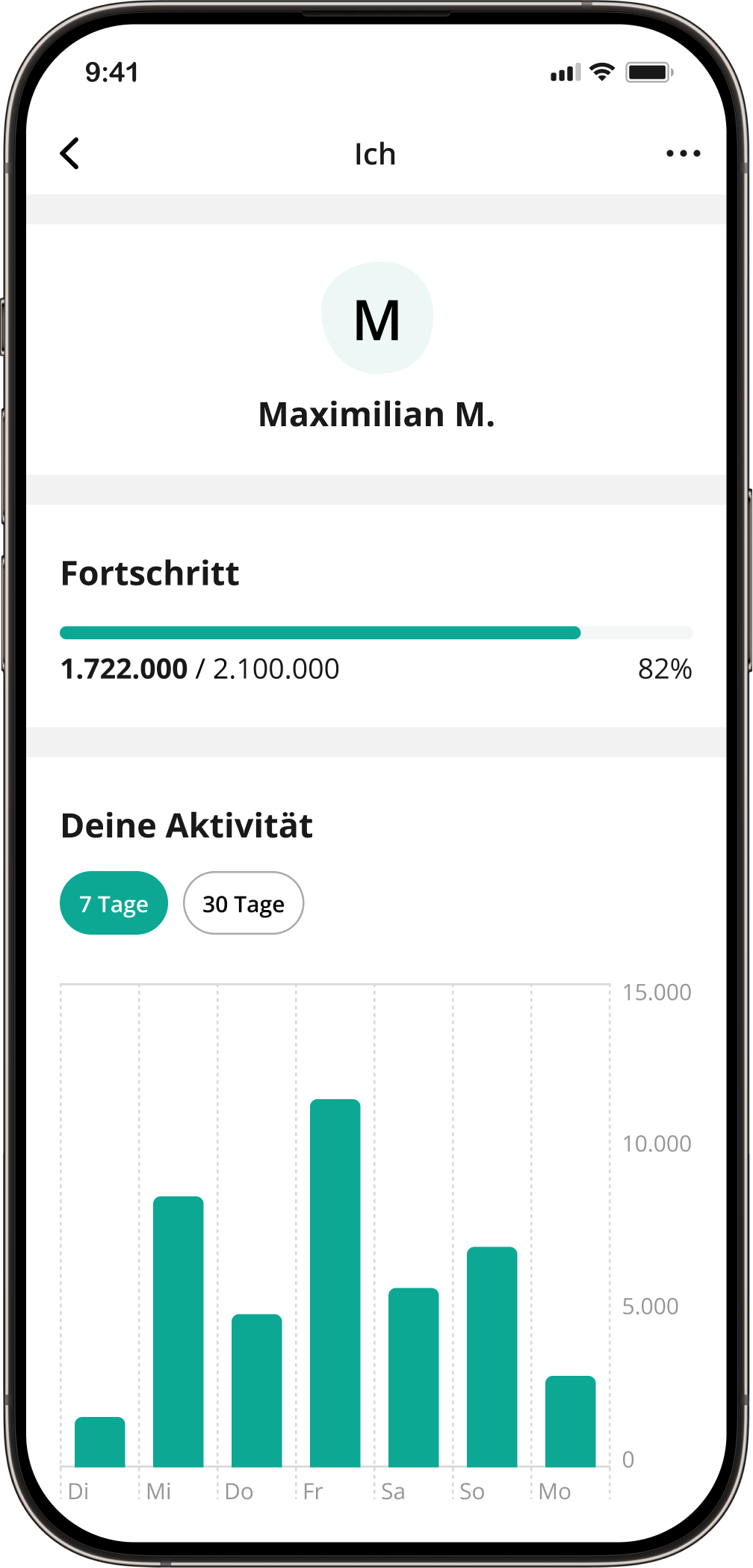 Senseble Schritte Challenge - Schritte automatisch erfassen