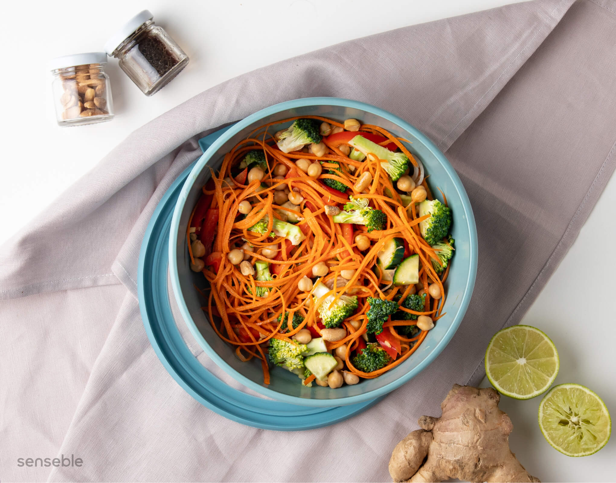 Kichererbsen-Salat mit Soja-Sesam Dressing - Senseble